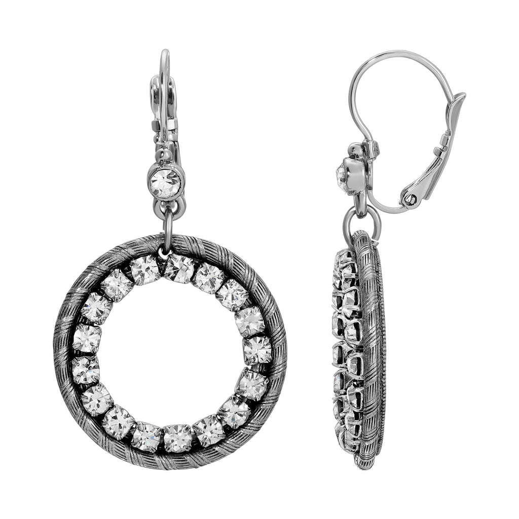 1928 jewelry hanauma round crystal drop earrings
