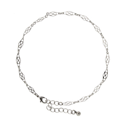  Silver Tone Chain Anklet 9 - 10.5 Inch Adjustable