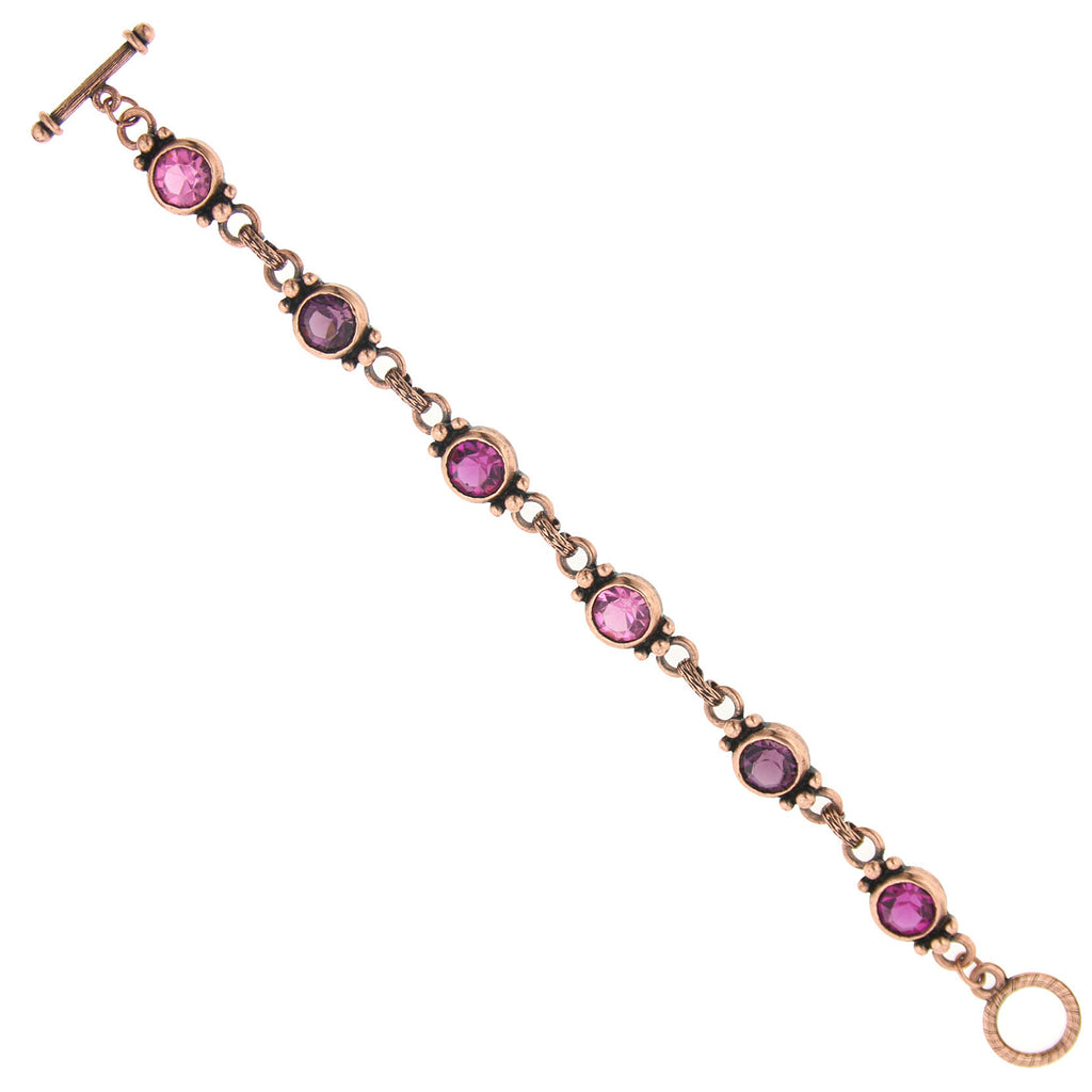 Copper/Rose/Fuchsia Toggle Bracelet