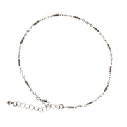Silver Tone Chain Anklet 9 - 10 Inch Adjustable
