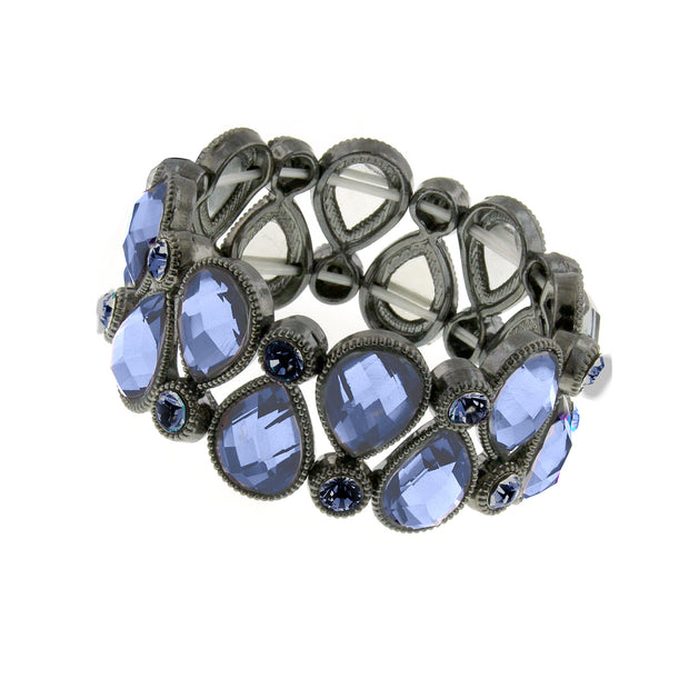 Hematite Sapphire Stretch Bracelet
