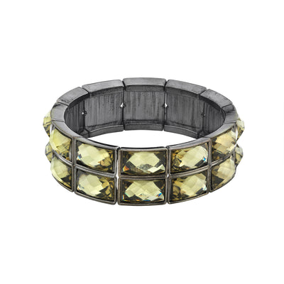2028 Jewelry Hematite Black Diamond Stretch Bracelet