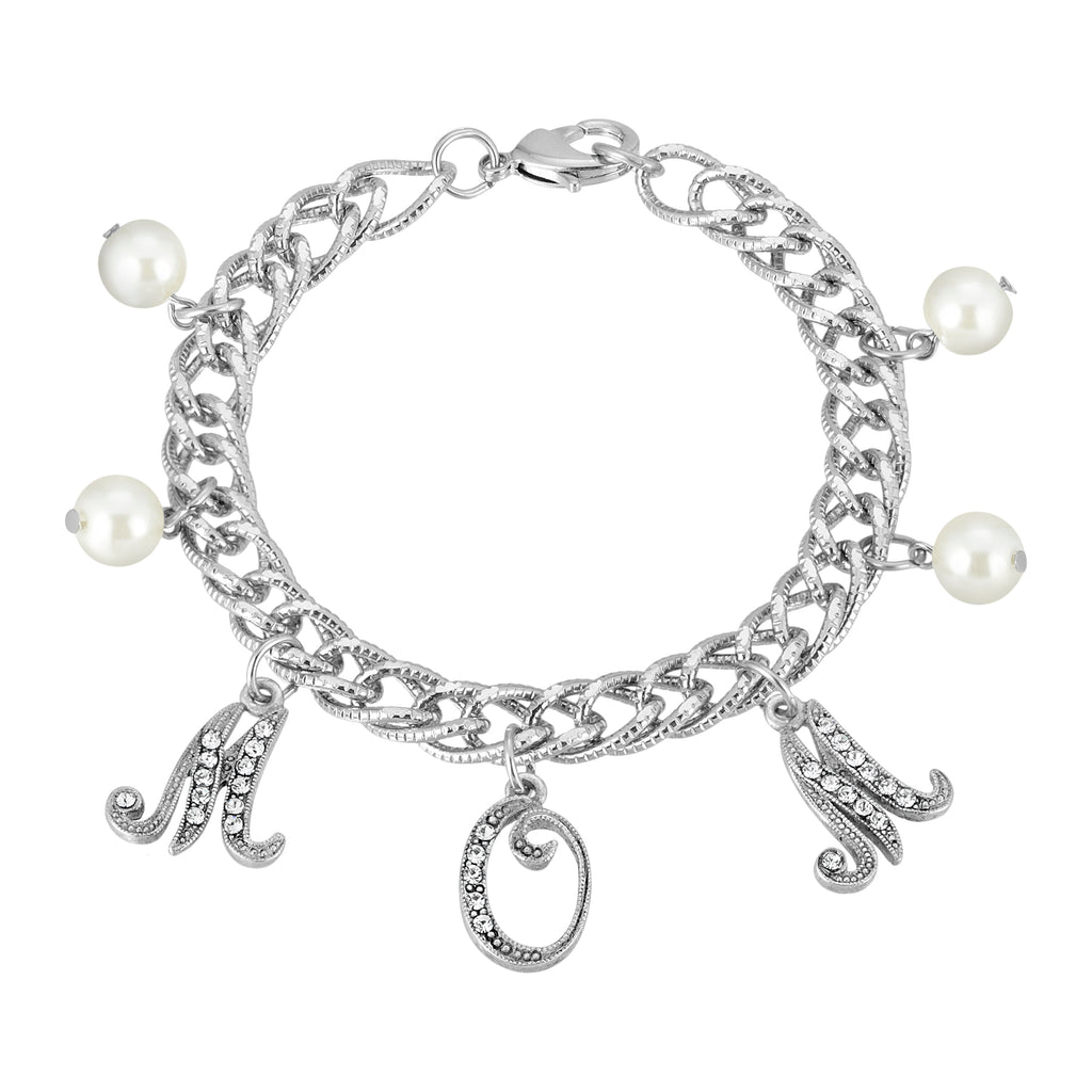 Mother'S Day Items Goldtone Mom Charm Bracelet, Silver