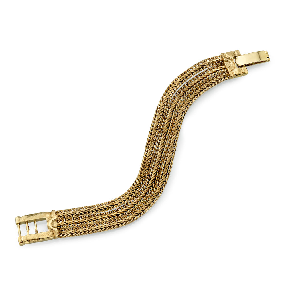 Golden Weave Three Strand Fox Link Bracelet