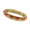 2028 Jewelry Orange With Crystal Enamel Stretch Bracelet