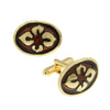 1928 Jewelry Fleur Classique Oval Enamel Cufflinks