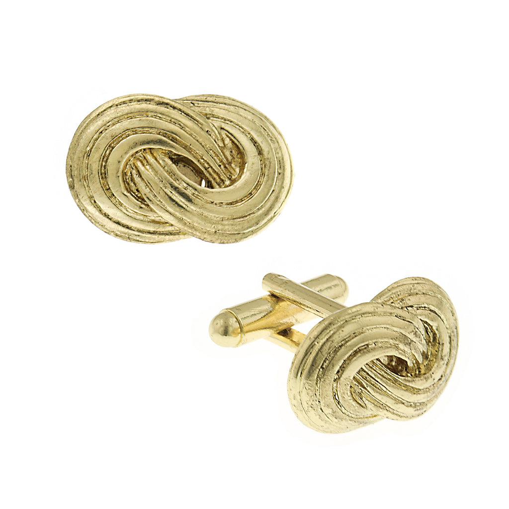 14K Gold Dipped Infinity Knot Cufflinks