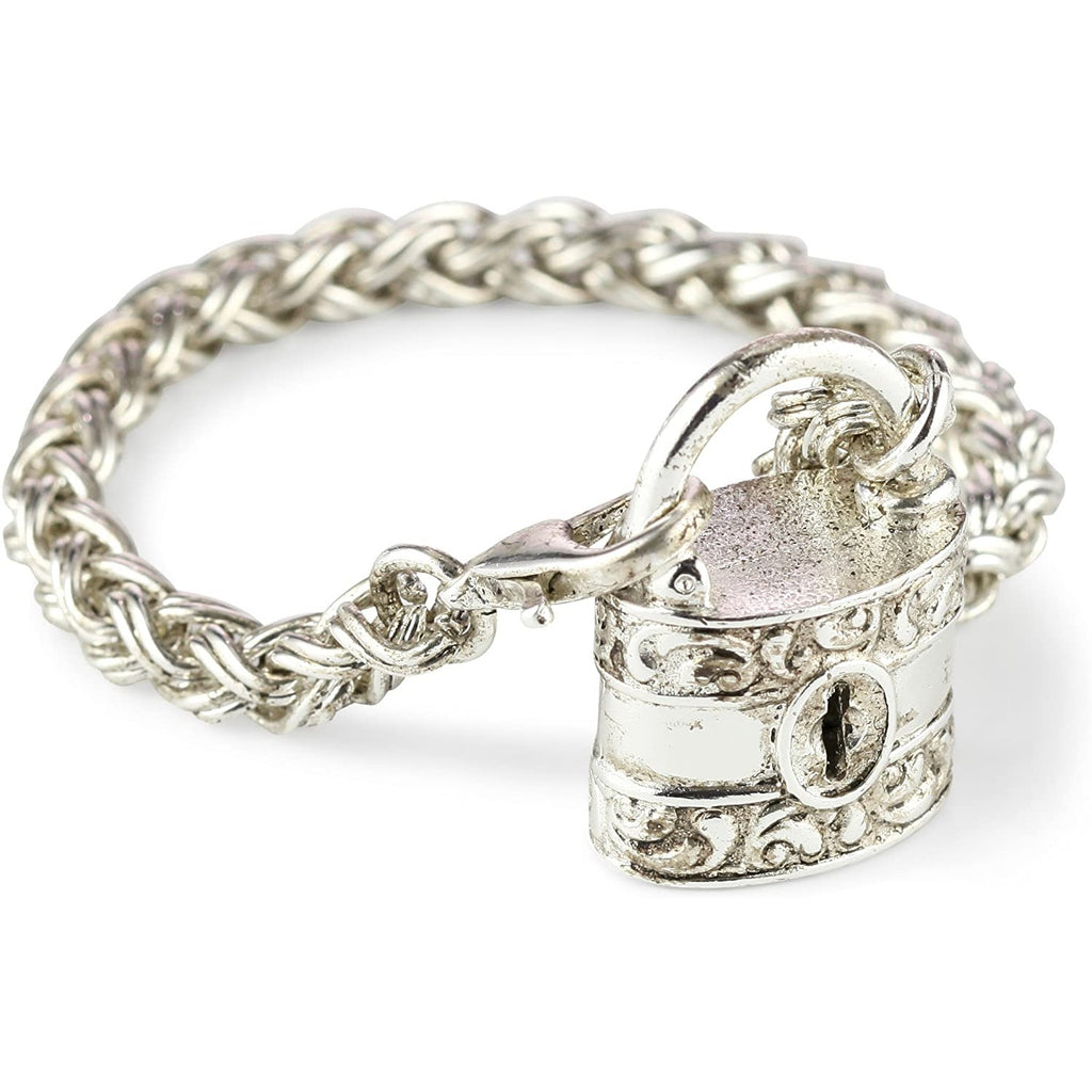 Silver-Tone Burgess Chest Lock Bracelet