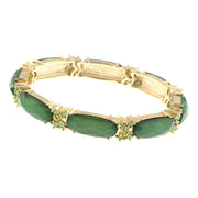 Gold Tone Green With Peridot Accent Stretch Bracelet