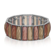 2028 Jewelry Semi Transparent Baguette Shape Stone Stretch Bracelet