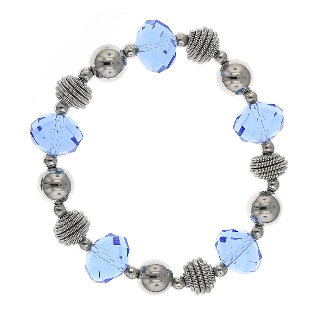 2028 Silver Tone Blue Stretch Bracelet
