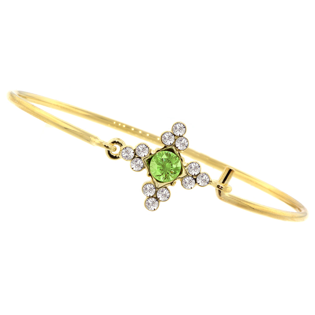 Light Green Chic Minimalist Multi Crystal Wire Bracelet