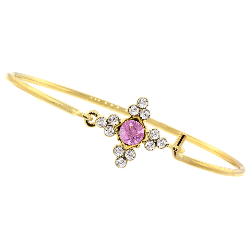 Pink Chic Minimalist Multi Crystal Wire Bracelet