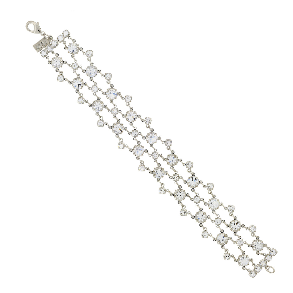 Silver Tone Genuine Austrian Crystal Element Bracelet