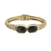 2028 Jewelry Antiqued Textured Cuff Bracelet With Faceted Black Stones