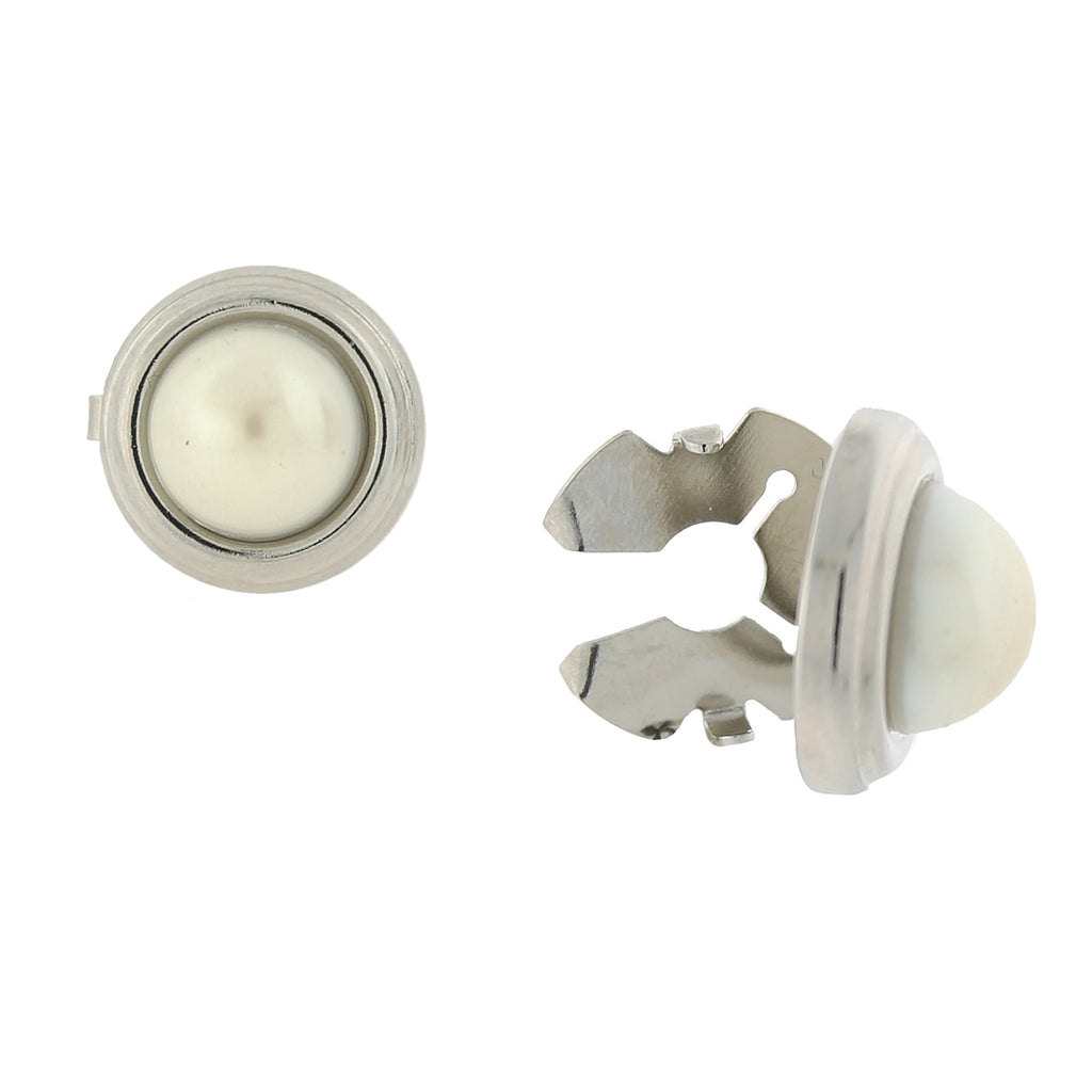 CUFF IT!® White Faux Pearl Round Button Covers