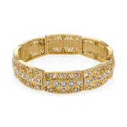 Gold Tone Crystal Stretch Bracelet