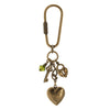 1928 Jewelry Green Crystal Bead Heart Locket Carabiner Key Chain
