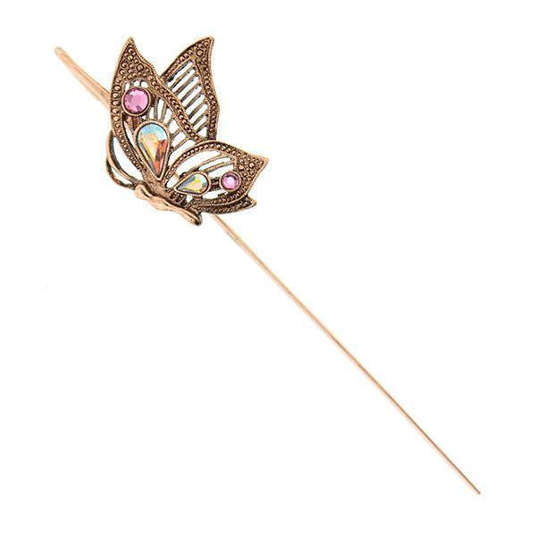 Crystal Butterfly Bookmark Pink