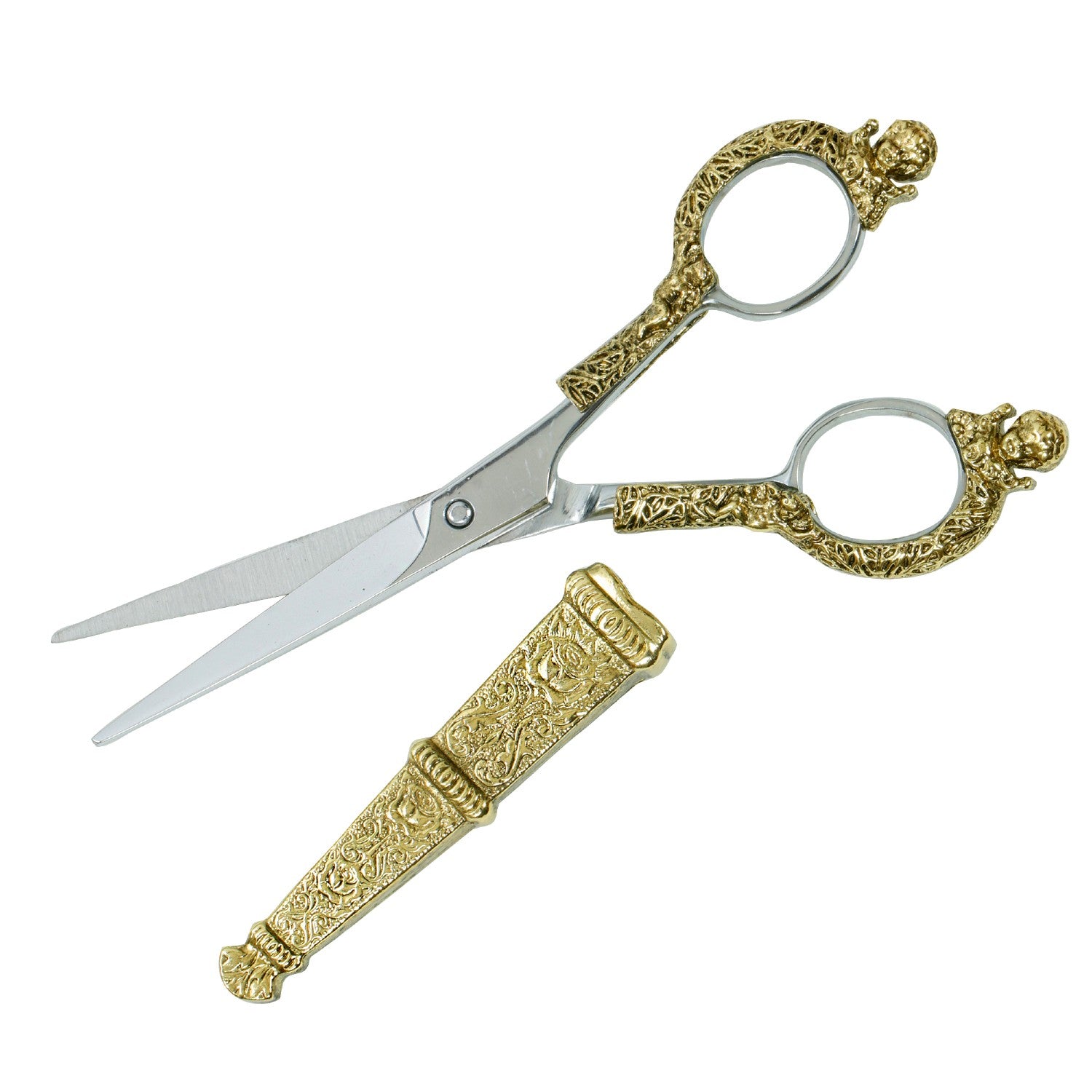 1928 Jewelry Antiqued Gold-Tone Floral Scissors