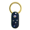 1928 Jewelry Enamel With Multicolor Crystals Oblong Key Ring