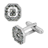 1928 Jewelry Hematite Color Crystal Octagon Cufflinks