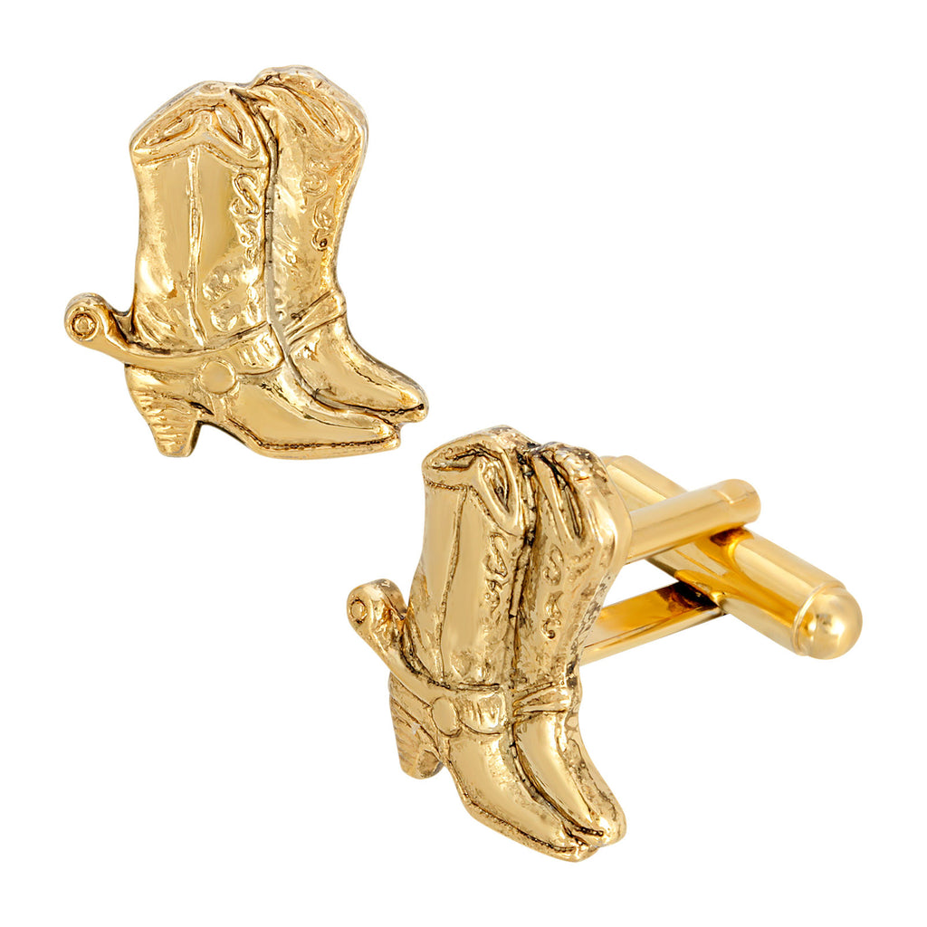 14K Gold Dipped Cowboy Boots Cufflinks
