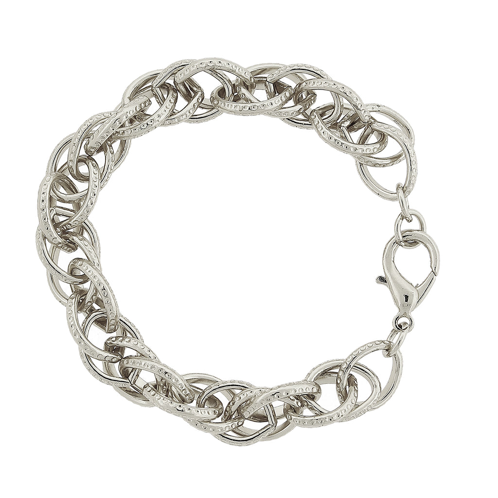 Silver Tone Chain Link Bracelet