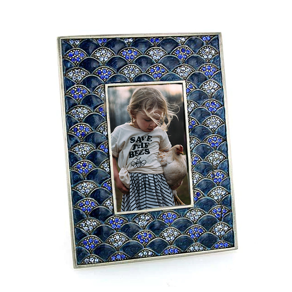 Dark and Light Blue Square Picture Frame 2" x 3"