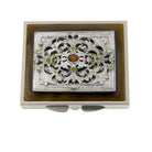 1928 Jewelry Enamel Crystal Square Mirror Compact
