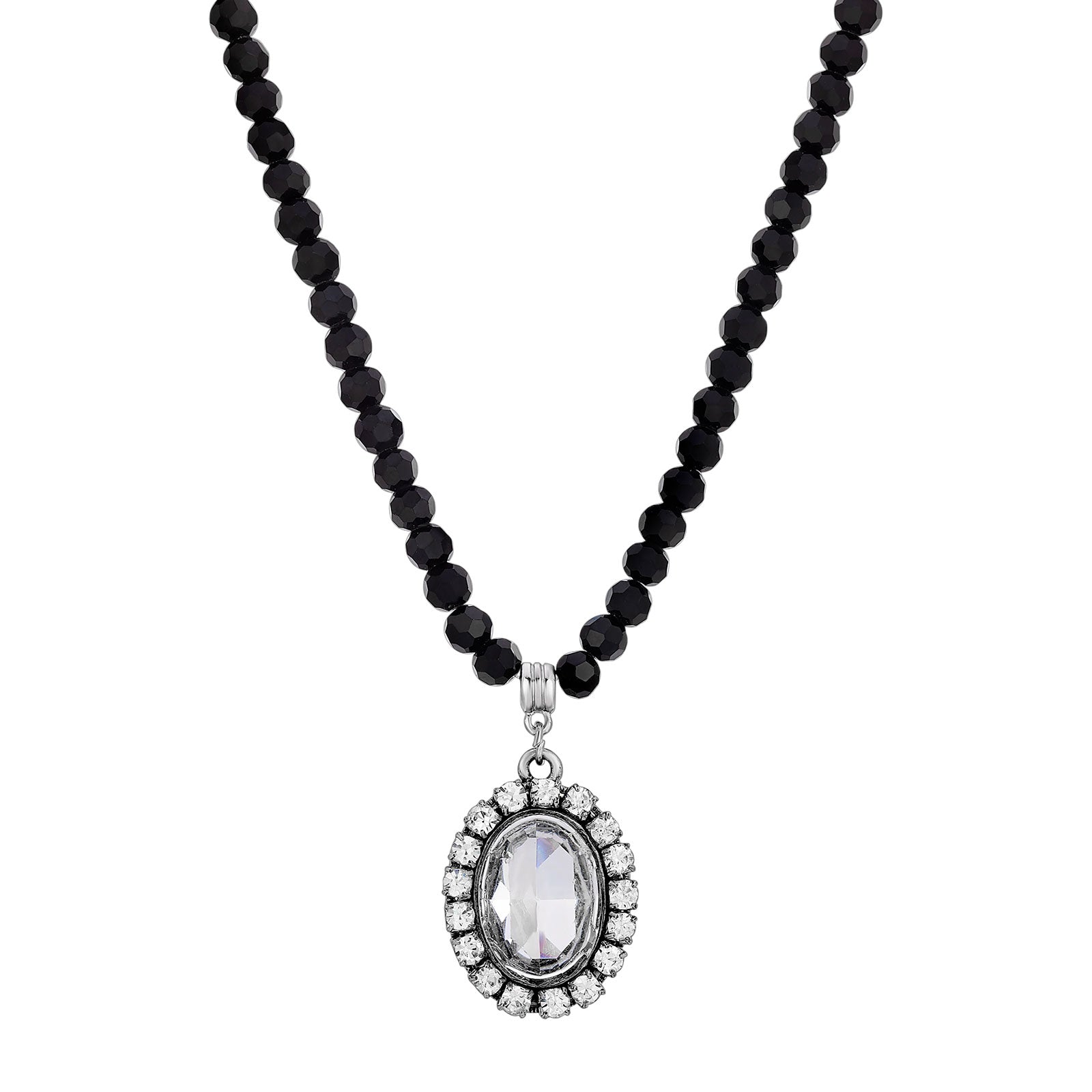 1928 Jewelry Regal Austrian Crystal Pendant Strand Necklace 15
