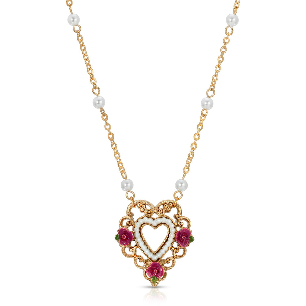 1928 Jewelry Charm Pendant Necklace Compass Heart Lion 30