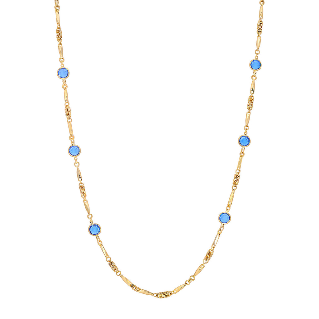 1928 jewelry 14k gold dipped swarovski element round channel necklace 32 inch