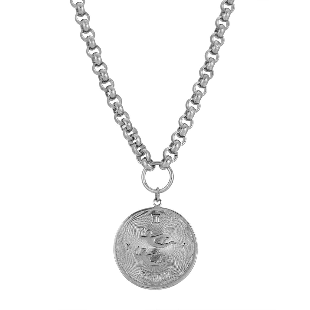round zodiac pendant necklace 18 inch
