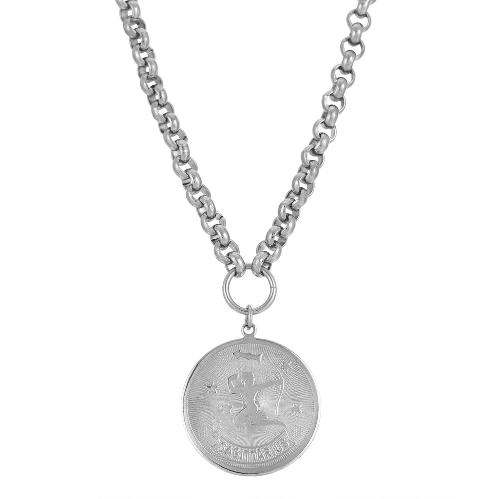 round zodiac pendant necklace 18 inch