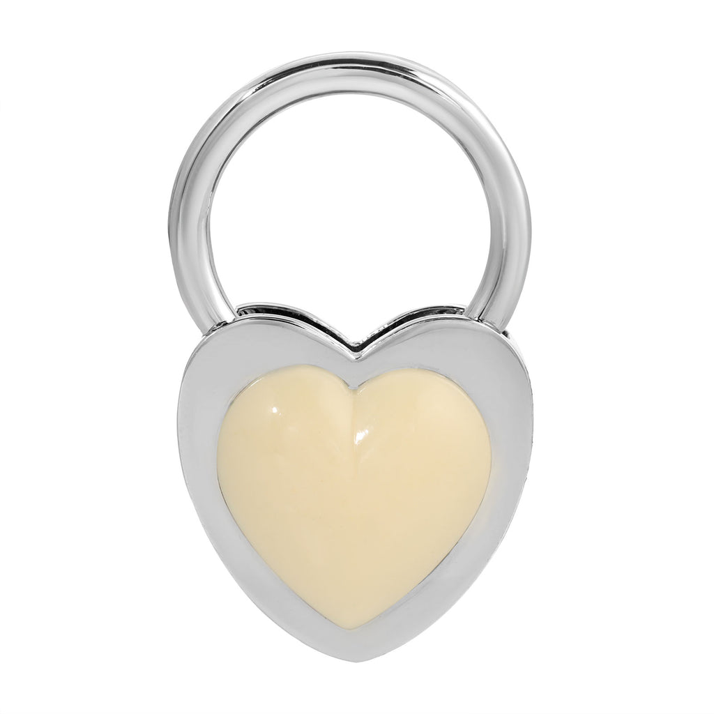 Ivory Stone Heart Key Chain In Vintage Style Holiday Tin Can