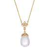 1928 Jewelry Clear Glass Egg Pendant Necklace 16