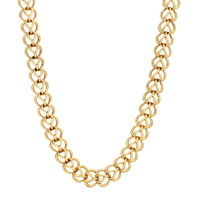 14k Gold Dipped Hand Linked Chain Necklace 18 Inch