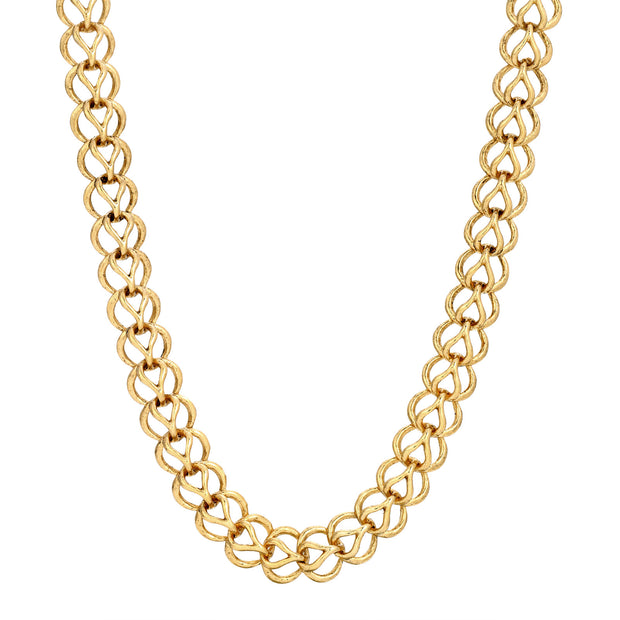 14k Gold Dipped Hand Linked Chain Necklace 18 Inch