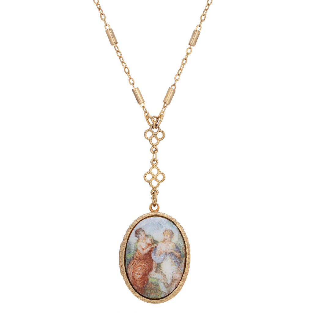 Pre Raphaelite Art Inspired Locket Necklace 28 Inch