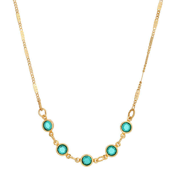 Emerald Green Swarovski Element Chanel Necklace 16 Inch