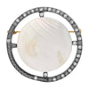 1928 Jewelry Round Pink Mother Of Pearl And Crystal Brooch