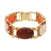 1928 Jewelry Oval Cameo & Goldstone Gemstone Link Bracelet