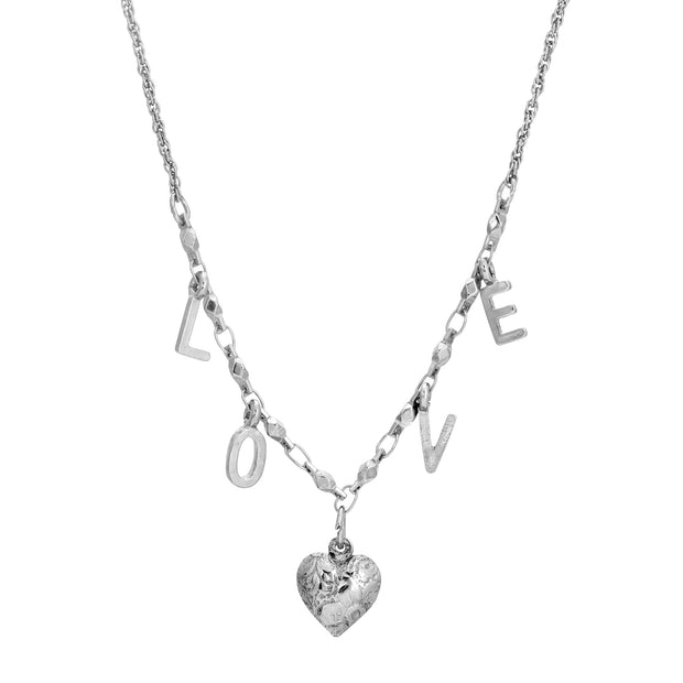 Heart L O V E 16 Inch Necklace
