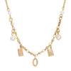 1928 Jewelry MOM Initials White Faux Pearl Necklace 16