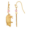 1928 Jewelry Light Rose Pink Crystal Pig Dangle Earrings
