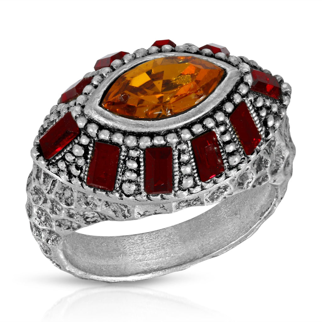 1928 jewelry honora hammered siam red topaz crystal ring