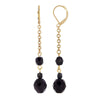 1928 Jewelry Minuit Black Glass Bead Drop Earrings