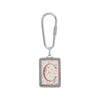 1928 Jewelry Pink Floral Motif Initial Carabiner Key Chain