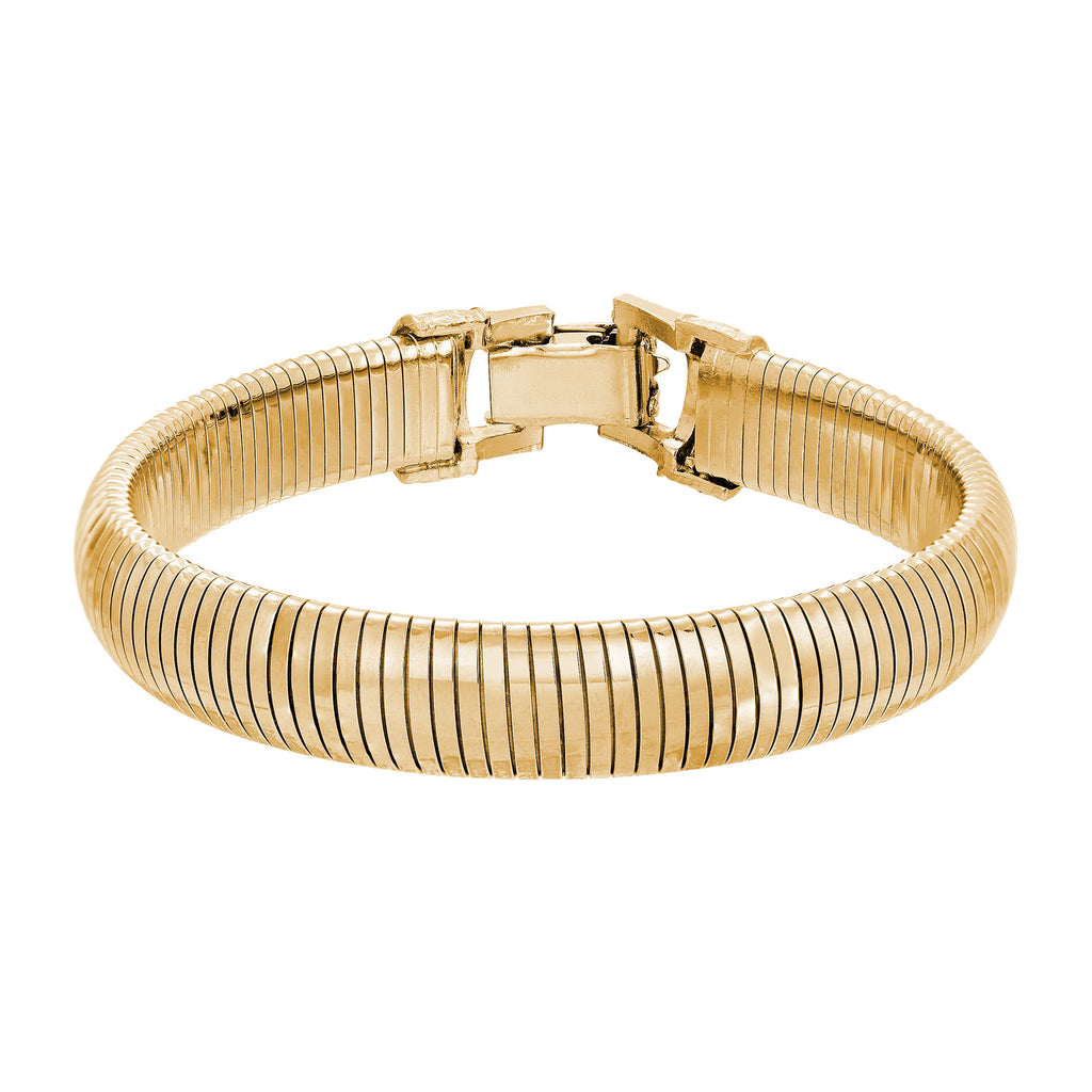Gold Classic Cobra Stretch Clasp Bracelet